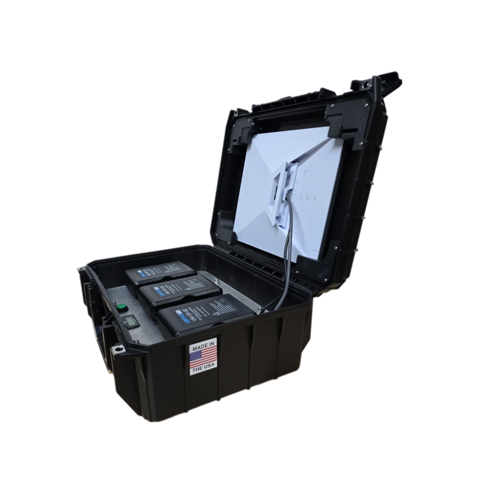 tactical starlink / starshield Wanderer with Starshield / Starlink Mini antenna, 5G modem, Wi-Fi, and battery up to 12 hours uptime